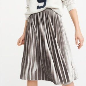 Elegant Silver Pleated Skirt